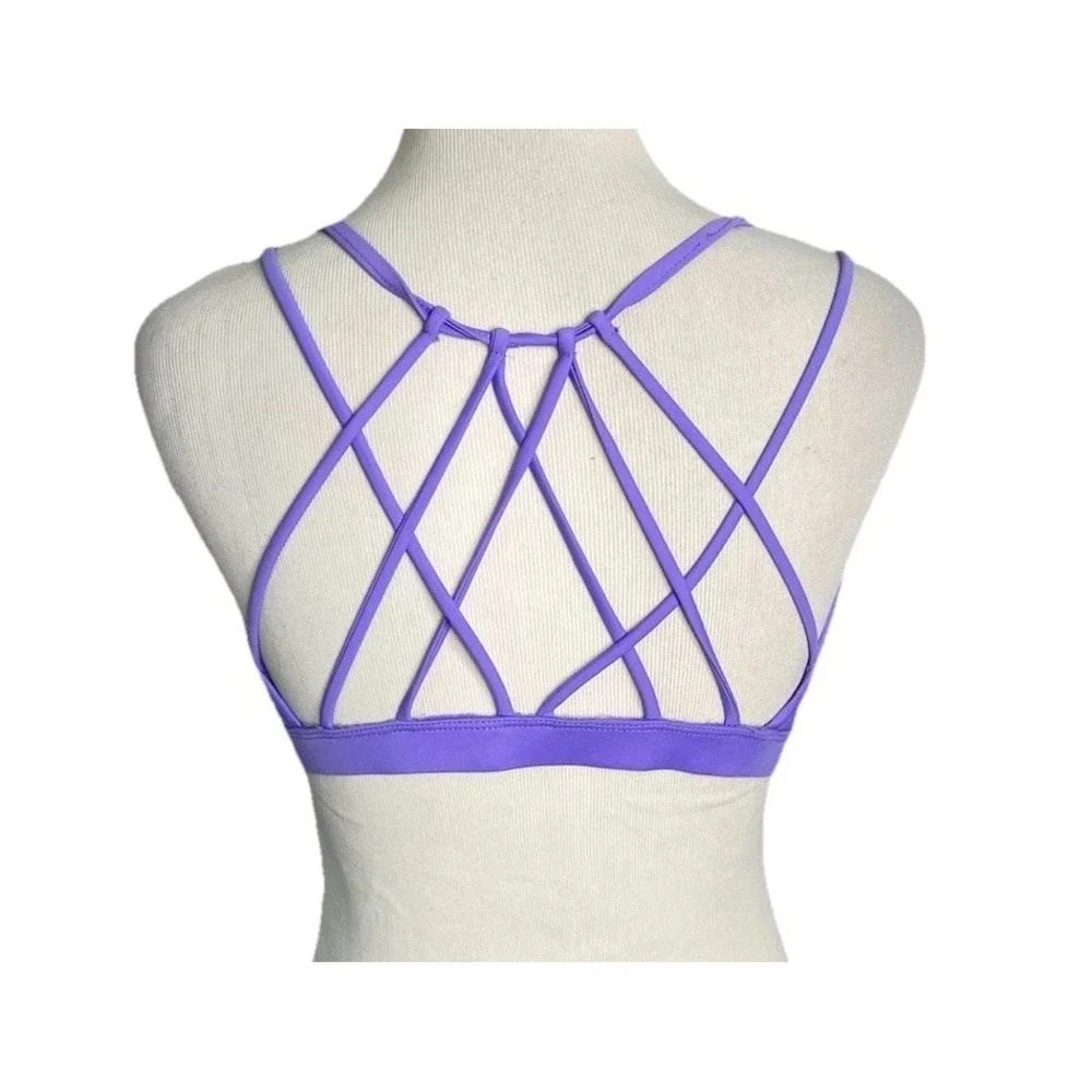 Fabletics  Purple 2 Piece Bikini‎ Swimsuit Athletic Strappy Large